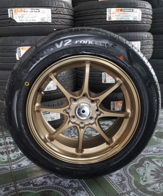 ขายล้อใหม่15 CE28 4รู100-114 พร้อมยางใหม่ HONKOOK V2 4 ล้อ