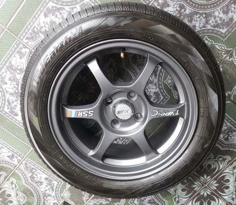 ขายล้อใหม่15 SSR 4รู100 ยางเปอร์เช็นปี14  4 ล้อ  ล้