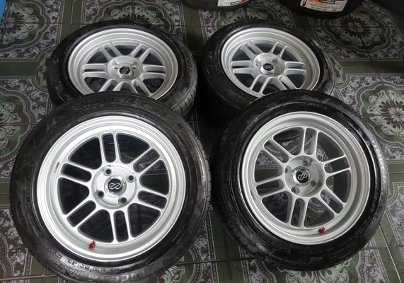 ขายล้อใหม่15 Rpf1 4รู100 ยางเปอร์เช็นปี15  4 ล้อ