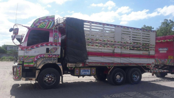 ขายรถพ่วงไม่ดั้ม 22 ล้อ แม่-ลูก กระบะเหล็กคอกเกษตร อู่.โชคชัย อุดรธานี ISUZU 360 ปี.55 รถสวย ราคา.24