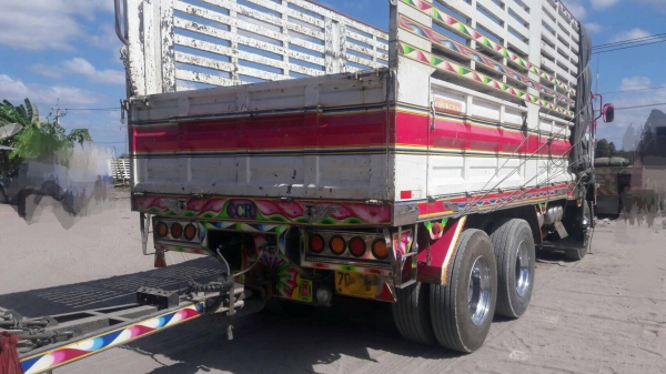 ขายรถพ่วงไม่ดั้ม 22 ล้อ แม่-ลูก กระบะเหล็กคอกเกษตร อู่.โชคชัย อุดรธานี ISUZU 360 ปี.55 รถสวย ราคา.24
