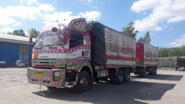 ขายรถพ่วงไม่ดั้ม 22 ล้อ แม่-ลูก กระบะเหล็กคอกเกษตร อู่.โชคชัย อุดรธานี ISUZU 360 ปี.55 รถสวย ราคา.24