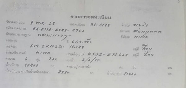 พ่วง 18 ล้อ HINO 2K 260 แรง ดั้ม กระบะเหล็ก เครื่องเดิม เกียร์เดิม มี 4 พ่วง