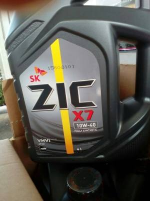 ** ราคา 980 ** ส่งฟรีทั่วไทย *น้ำมันเครื่องเบนซิน NGV /LPG ยี่ห้อ ZIC รุ่นX7 Fully Synthetic (base oil group3) เกรดสูงกว่า สังเคราะห์ ปตท คับ