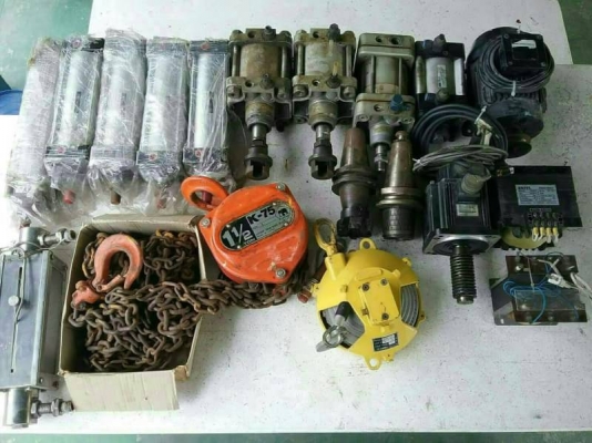 1.โปรโมชั่น ขายเหมา 4 รายการ 17,000 บาท     รอกช้าง ญี่ปุ่น 1.5 ตัน โซ่ยาวพิเศษ 12 เมตร     รอกหน่วงใหม่ ญี่ปุ่น ENDO ขนาด 15-22 kg.     หม้อแปลง 1 KVA.     หม้อแปลง 0.3 KVA.  2.โปรโมชั่น ขายเหมา 9 ชิ้น 10,000 บาท     กระบอกลมใหม่ Bore80x200=5 ชิ้น     กร