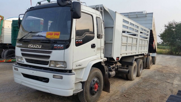 ขายรถพ่วง ISUZU เครื่อง 270 แรง ปี 47 euro2 แม่ลูกดัมพ์เหล็ก ลูก 2 เพลา ทะเบียนพร้อม