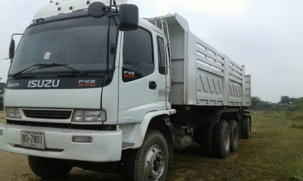 ขายรถพ่วงดัมพ์ Isuzu เครื่อง 270 แรง ปี 42 กระบะดัมพ์สามมิตร ลูก 2 เพลา ทะเบียนพร้อม