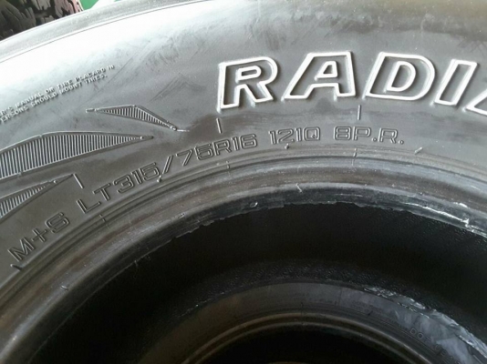 Mudstar MT 35นิ้ว 315-75-16 ปี12 สภาพสวย 1ชุด