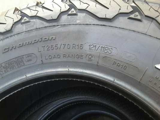 ยางใหม่ BF KO2 USA. 265-70-16 ปี15 ของมีมา5ชุด20เส้น