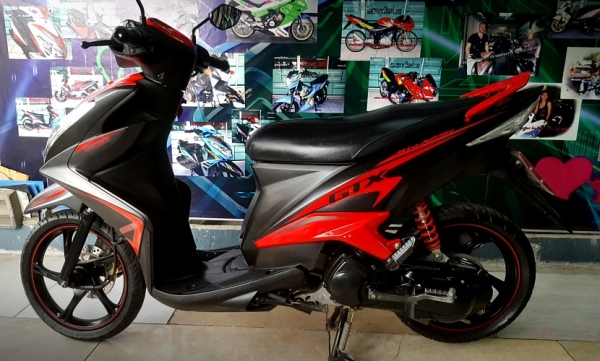 MIO 125 GTX สีแดงดำ รุ่นล้อแมกซ์ เครื่องยนต์ 125 ซีๆ กระบอบสูบไดอะซิลทน แกร่ง แถม 3 รายการ 27900