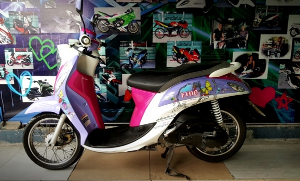 fino 115 i สีม่วงขาว รถบ้าน สภาพดีสีสวย ระบบหัวฉีดประหยัดน้ำมัน ผ่อนไม่ได้ 24900