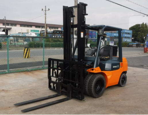 จำหน่ายรถ Forklift Used Toyota ดีเซล 2.5 ตัน ญี่ปุ่น รุ่น 7FD25 2Z เสา 4 เมตร งากระดก Hinged Fork