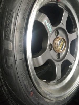 te37 ขอบ 15 กว้าง 8 ออฟ 25 งานเคสปีด พร้อมยาง gt radial
