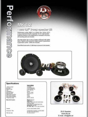 ลำโพงแยกชิ้นHi-End 6.5นิ้ว DLS MK6.2 ลำโพงแยกชิ้นHi-End 6.5นิ้ว DLS MK6.2
