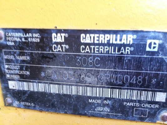 CAT 308CSR SN: CRW00481 ปี 2005 นำเข้าจากญี่ปุ่น สภาพสวย CAT 308CSR SN: CRW00481 ปี 2005 นำเข้าจากญี่ปุ่น สภาพสวย