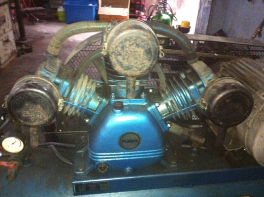 ขาย !! ปั้มลม5แรง.พูม่า.มอเตอร์มิตซู2สาย สภาพเดิม.พร้อมใช้งาน