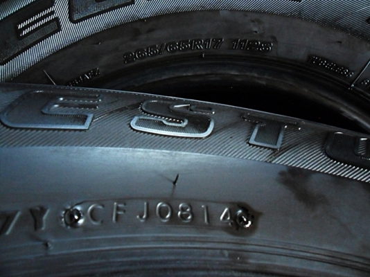 ยาง17กระบะสูง บริดสโตน 265-65-17 ลงพื้นปลายปี14 (4เส้น4,900)ดอกหนา1เซ็น