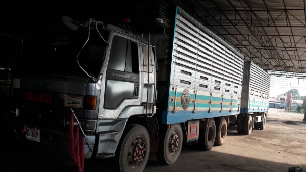 Isuzu 270 แรงม้า พ่วงแม่ลูก 2 คาน ดั๊มแม่และลูก คอกเกษตร