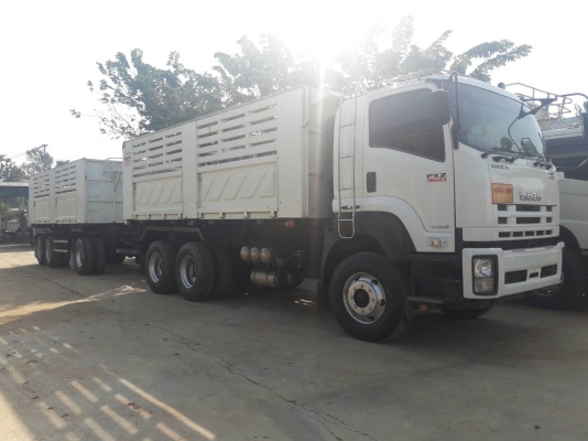 ขายรถพ่วงดัมพ์สามมิตร Isuzu เครื่อง 360 แรง ปี 56 ลูก 3 เพลาแท้ ทะเบียนพร้อม