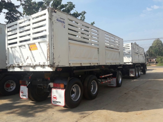 ขายรถพ่วงดัมพ์สามมิตร Isuzu เครื่อง 360 แรง ปี 56 ลูก 3 เพลาแท้ ทะเบียนพร้อม