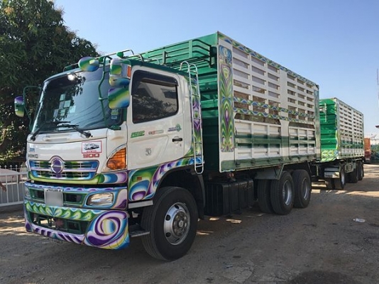 ขายรถพ่วงดัมพ์ HINO S500 เครื่อง 380 แรง ปี  56 กระบะดัมพ์อู่ซีทีทรัค ลูก 3 เพลา เบรคแห้ง ทะเบียนพร้อม