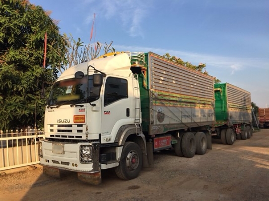 ขายรถพ่วงดัมพ์ ISUZU เครื่อง 360 แรง ปี 56 กระบะมิเนียมอู่ ส.สมบัติ ลูก 3 เพลา ไมล์สองแสน ทะเบียนพร้อม