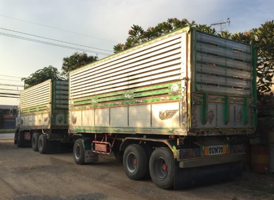 ขายรถพ่วงดัมพ์ ISUZU เครื่อง 360 แรง ปี 56 กระบะมิเนียมอู่ ส.สมบัติ ลูก 3 เพลา ไมล์สองแสน ทะเบียนพร้อม