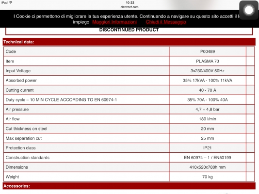 ** จัดส่งไปปราจีนครับ ** ตัดพลาสมาอิตาลี่ Elettro Plasma cut 70 ตัดหนา 25 มิล ไฟ 380V ของสดอุปกรณ์ครบพร้อมใช้