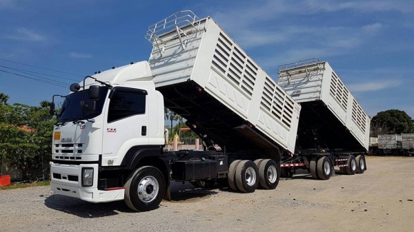ขายรถพ่วงดัมพ์ ISUZU เครื่อง 360 แรง ธันวา 56 สวยสดพร้อมใช้งานค่ะ