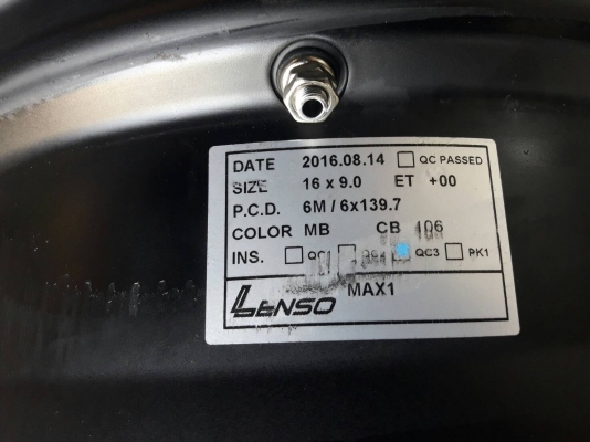 ขายล้อ LENSO MAX1 (แท้) 16x9 ออฟ 0 สวยๆ