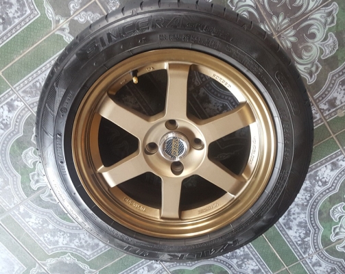 ขายล้อใหม่TE37 ขอบ15 4รู100 พร้อมยางเปอร์เช็น 4 ล้อ