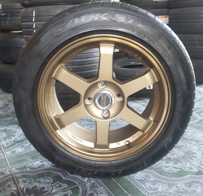 ขายล้อใหม่TE37 ขอบ15 4รู100 พร้อมยางเปอร์เช็น 4 ล้อ