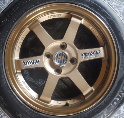 ขายล้อใหม่TE37 ขอบ15 4รู100 พร้อมยางเปอร์เช็น 4 ล้อ