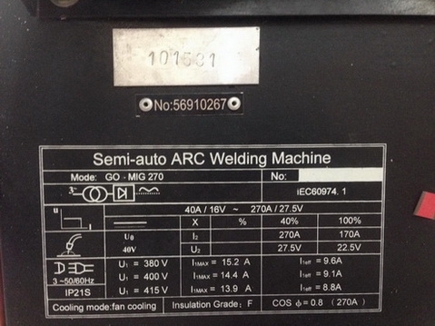 ลดราคา-เครื่องเชื่อม Co2 ยี่ห้อ ARC MEN 270 แอมป์ รุ่น GO-MIG270 ตัวใหญ่ มีสายเชื่อม สภาพดี พร้อมใช้งาน