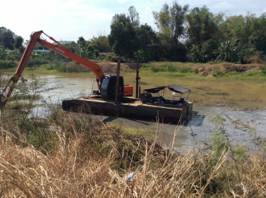 โป๊ะบรรทุกแบคโค ขนาด120 กว้าง4.50มยาว9.80มโป๊ะใหม่  ใช้งานอยู่