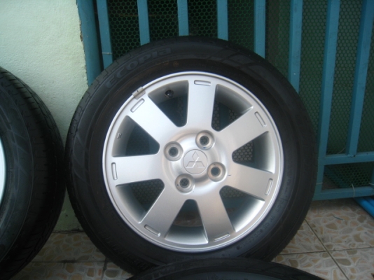 ขายล้อแม็กเดิม mitsu mirage 14"x4.5" et 46 4รู100 +ยางปี12 (081-3747940)