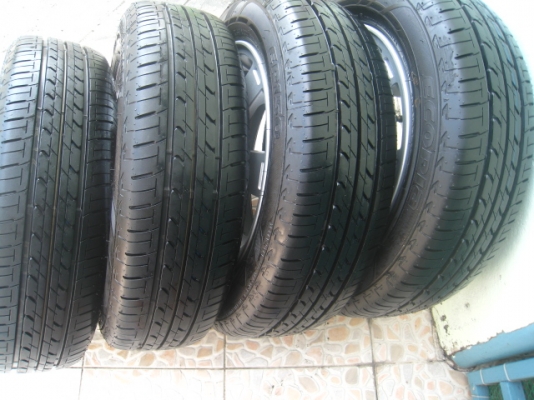 ขายล้อแม็กเดิม mitsu mirage 14"x4.5" et 46 4รู100 +ยางปี12 (081-3747940)