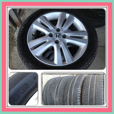 ขายแม็กซ์เดิมขอบ16 ตัว Top Jazz 4/100 + ยางปี11 ราคา 8,500 บ.ถูก