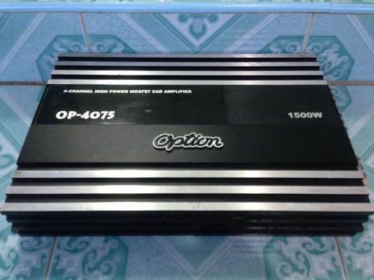 แอมป์คลาสเอบี4ch Option-op4075 มือสองสภาพดี ไม่มีฝาหลัง ใช้งานปกติ เสียงดีมาก ขับกลางแหลมอย่างละ6-8ดอกได้ ขาย 1750 บาท สนใจ0892425454 อยู่สระบุรีส่งได้
