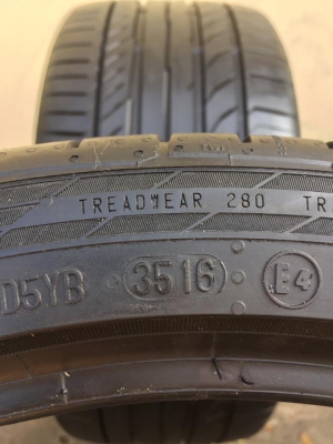 ขายยาง CONTINENTAL ContisportContact 5 SSR 255-35-19 ปี16 ดอกสวยจัด เห็นตุ่มลางๆ ไม่มีปะ ไม่มีตำหนิ คู่ละ 7,500 บาท