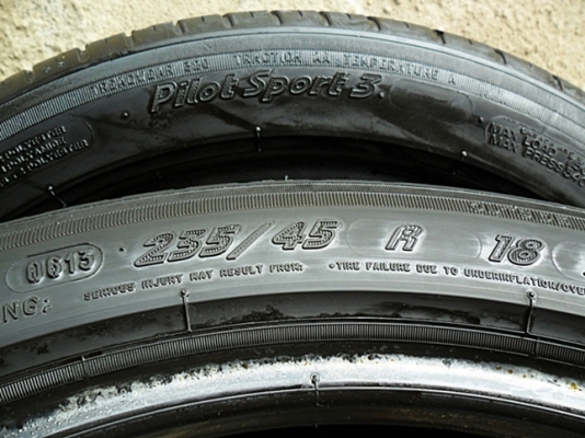 ยางซิ่ง18  มิชลิน 235-45-18 ลงพื้นปี14 ดอกหนา 8มิล