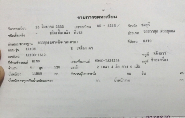 รถเครนขนาด10ตัน KATO KR-10-H (MR100) เก่าใน รถสวยพร้อมใช้ เอกสารเล่มทะเบียน