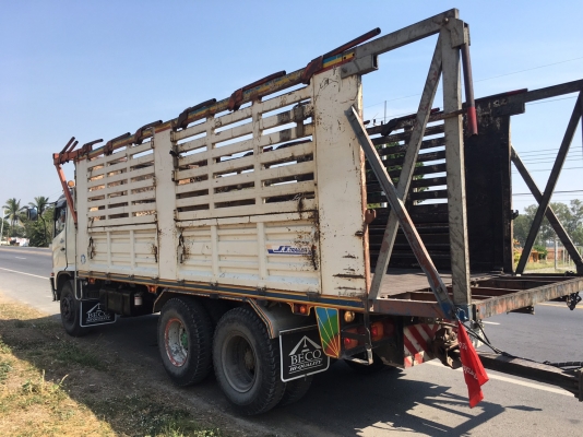 10 ล้อ 2 เพลา HINO MEGA 260 แรง ปี 47 ไมล์ 200,000 กม .กระบะเหล็กไม่ดั้ม มีระบบลากพ่วง ราคา 1.28 ล้าน ต่อรอง