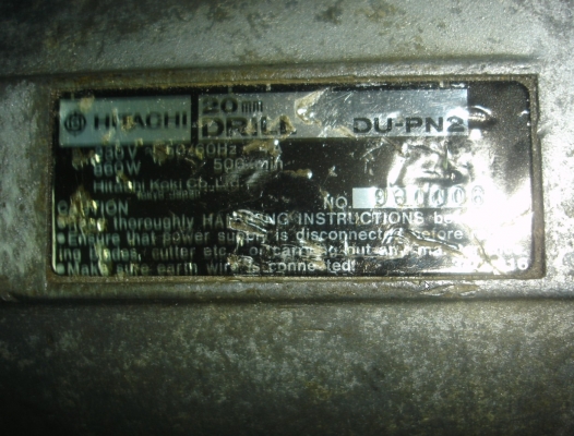 ขายสว่านรอบช้า 6 หุน HITACHI DU-PN2 20mm.