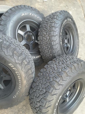 TE37 + BF KO2 USA. 265-75-16 ปี15  สภาพป้ายแดง 1ชุด