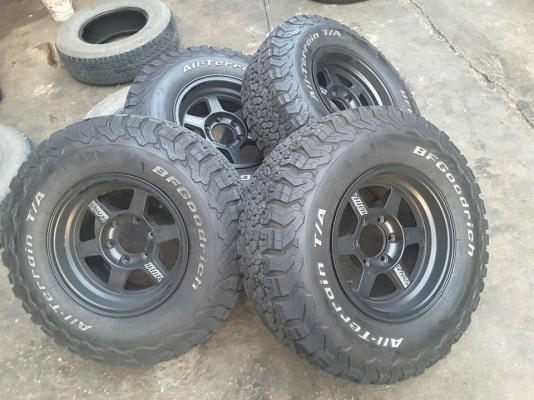 TE37 + BF KO2 USA. 265-75-16 ปี15  สภาพป้ายแดง 1ชุด