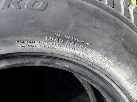 ยางBF ko All-Terrain USA. 265/75/16 ผ้าใบ10ชั้น สภาพสวย 4เส้น9500