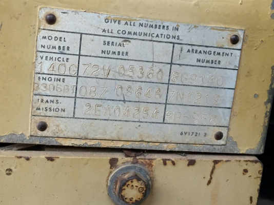 รถเกรด CAT 140 เคื่องใดเร็ค ซีเรียล05360 เอกสารเล่มทะเบียน