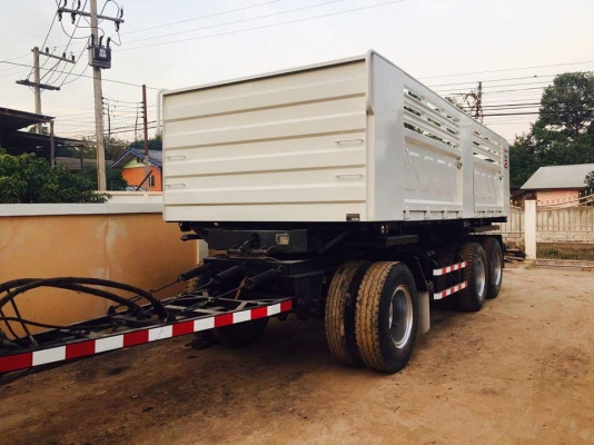 ขายรถพ่วง HINO mega 344 แรง ปี 56 แม่ลูกดัมพ์สามมิตร ลูก 3 เพลา ทะเบียนพร้อม