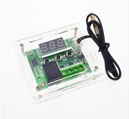 ส่งฟรี บอร์ดควบคุมอุณหภูมิจอดิจิตอล 12v พร้อมกล่องอะคริลิค